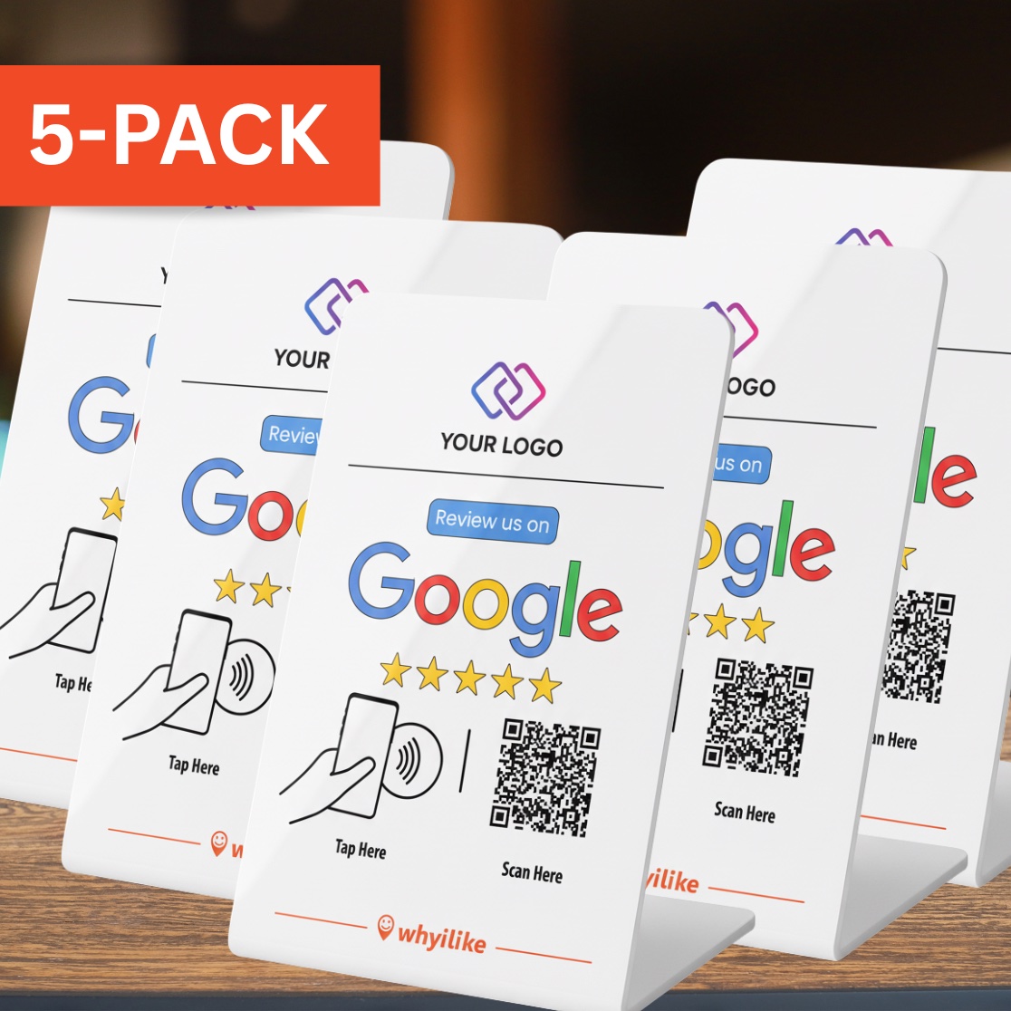 5-Pack — whyilike Google Review Stands